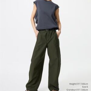 Uniqlo  Olive Green barrel pants